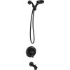 imageMoen Meena Chrome Single Handle Modern Tub and Shower Faucet with Handshower Valve Included 82618Matte Black
