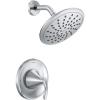 imageMoen T2842EPBL Glyde Shower Only System with EcoPerformance Rainshower Showerhead Without Valve Matte BlackChrome