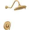 imageMoen Weymouth Brushed Gold PosiTemp Shower Trim Kit Valve Required including 9Inch 2Spray Rainshower TS32102BGBrushed Gold