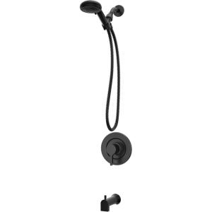 imageMoen Beric Matte Black Single Handle Modern Tub and Shower Faucet with Handshower Valve Included 82775BLMatte Black