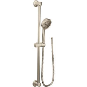 imageMoen Chrome EcoPerformance Detachable Handheld Showerhead with 69InchLong Hose Featuring 24Inch Slide Bar 3668EPBrushed Nickel