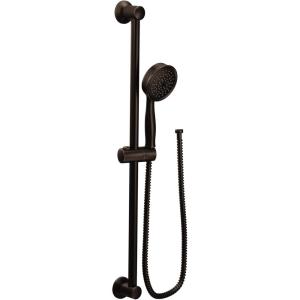 imageMoen Chrome EcoPerformance Detachable Handheld Showerhead with 69InchLong Hose Featuring 24Inch Slide Bar 3668EPOil Rubbed Bronze