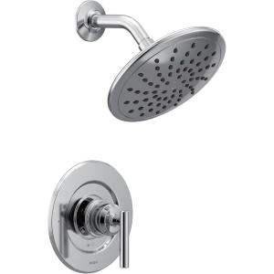 imageMoen Gibson Chrome PosiTemp Pressure Balancing Modern Shower Trim with 8Inch Rain Shower Head Valve Required T3002EPChrome