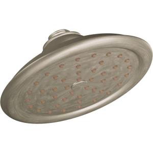 imageMoen S6310ORB ExactTemp 7quot Single Function Rainshower Showerhead with Immersion Technology at 25 GPM Flow Rate Oil Rubbed BronzeBrushed Nickel