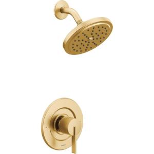 imageMoen T2262EP CIA PosiTemp EcoPerformance Round Rain Shower Head with 1Handle Faucet Trim Kit Valve Required ChromeBrushed Gold