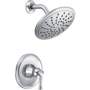 imageMoen T2282EPBL Dartmoor Shower Only System with Rainshower Showerhead Without Valve Matte BlackChrome
