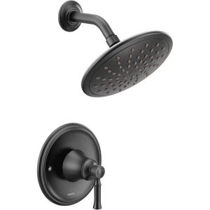 imageMoen T2282EPBL Dartmoor Shower Only System with Rainshower Showerhead Without Valve Matte BlackMatte Black