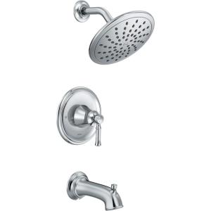 imageMoen T2283EPORB Dartmoor Tub Shower Faucet System with Rainshower Showerhead without Valve Oil Rubbed BronzeChrome