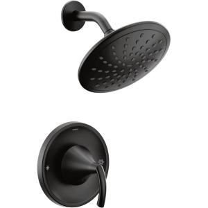 imageMoen T2842EPBL Glyde Shower Only System with EcoPerformance Rainshower Showerhead Without Valve Matte BlackMatte Black