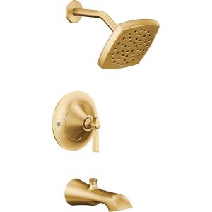 imageMoen TS2913EPBG Flara PosiTemp Pressure Balancing EcoPerformance Tub and Shower Trim Kit Valve Required Brushed Gold