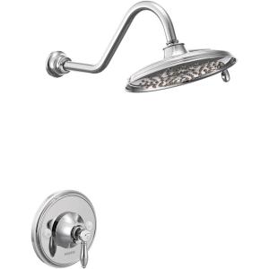 imageMoen TS32102 Weymouth PosiTemp Shower Trim Kit Valve Required including 9Inch 2Spray EcoPerformance Rainshower ChromeChrome