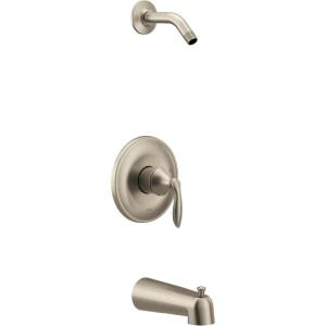 imageMoen UT2133NHBN Eva Collection MCORE 3Series 1Handle Tub and Shower Trim Kit Valve Required Brushed NickelBrushed Nickel