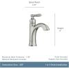 imageMoen Halle Spot Resist Brushed Nickel OneHandle Single Hole Bathroom Sink Faucet with Optional Deckplate 84970SRN1 Handle