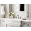 imageMoen Halle Spot Resist Brushed Nickel OneHandle Single Hole Bathroom Sink Faucet with Optional Deckplate 84970SRN2 Handle  Widespread