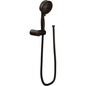 imageMoen 3636EP Four Function EcoPerformance Handheld Shower with Wall Bracket and 69Inch Hose ChromeOil Rubbed Bronze