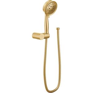 imageMoen 3636EPBG AccCore Four Function EcoPerformance Handheld Shower with Wall Bracket and 69Inch Hose Brushed Gold