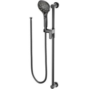 imageMoen 3671EPBN 5Function Massaging Handshower with Toggle Pause Includes 30Inch Slide Bar and 69Inch Hose Brushed NickelMatte Black