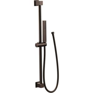 imageMoen 3988EP OneFunction EcoPerformance Modern Handshower with 30Inch Slide Bar and 69Inch Hose ChromeOil Rubbed Bronze