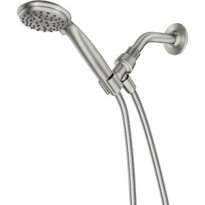 imageMoen Attune Spot Resist Brushed Nickel Handheld Showerhead Six Function Removable Hand Shower with 60Inch Hose 218H0SRN