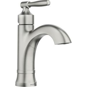 imageMoen Halle Spot Resist Brushed Nickel OneHandle Single Hole Bathroom Sink Faucet with Optional Deckplate 84970SRN1 Handle