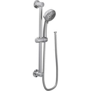 imageMoen Matte Black EcoPerformance 4Spray Pattern Detachable Handheld Showerhead with 69InchLong Hose and 30Inch Slide Bar 3669EPBLChrome