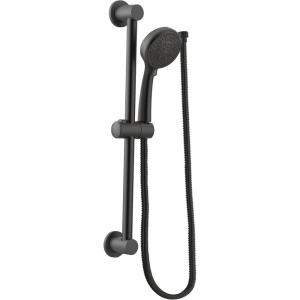 imageMoen Matte Black EcoPerformance 4Spray Pattern Detachable Handheld Showerhead with 69InchLong Hose and 30Inch Slide Bar 3669EPBLMatte Black