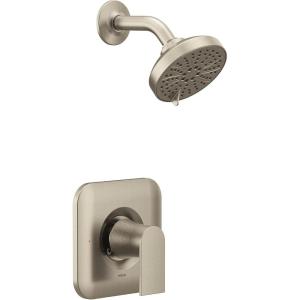 imageMoen T2472EPBL Genta LX PosiTemp Pressure Balancing EcoPerformance Modern Shower Only Trim Valve Required Matte BlackBrushed Nickel