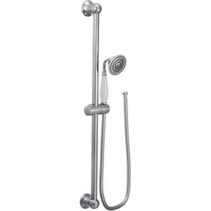 imageMoen Weymouth Chrome Traditional EcoPerformance Handshower Handheld Shower with 30Inch Slide Bar and 69Inch Metal Hose S12107EPChrome