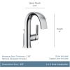 imageMoen S6910BL Doux Collection One Handle High Arc Laminar Stream Bathroom Faucet Matte BlackBrushed Nickel