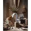 imageMoen S6910BL Doux Collection One Handle High Arc Laminar Stream Bathroom Faucet Matte BlackChrome