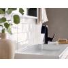 imageMoen S6910BL Doux Collection One Handle High Arc Laminar Stream Bathroom Faucet Matte BlackMatte Black