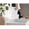 imageMoen S6910BL Doux Collection One Handle High Arc Laminar Stream Bathroom Faucet Matte BlackMatte Black