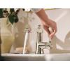 imageMoen S6981 Flara OneHandle Single Hole Bathroom Faucet with Drain Assembly ChromePolished Nickel