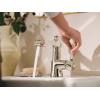 imageMoen S6981 Flara OneHandle Single Hole Bathroom Faucet with Drain Assembly ChromePolished Nickel