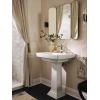imageMoen S6981 Flara OneHandle Single Hole Bathroom Faucet with Drain Assembly ChromePolished Nickel