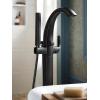 imageMoen Voss Matte Black OneHandle Freestanding Floor Mount Tub Filler with Handshower 695BL