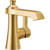 imageMoen S6981 Flara OneHandle Single Hole Bathroom Faucet with Drain Assembly ChromeBrushed Gold