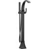 imageMoen Voss Matte Black OneHandle Freestanding Floor Mount Tub Filler with Handshower 695BL