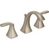 imageMoen Voss OilRubbed Bronze TwoHandle Widespread 3Hole HighArc Lavatory Faucet with Vanity Drain Assembly for Bathroom Sink T6905ORBBrushed Nickel