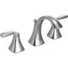 imageMoen Voss OilRubbed Bronze TwoHandle Widespread 3Hole HighArc Lavatory Faucet with Vanity Drain Assembly for Bathroom Sink T6905ORBChrome