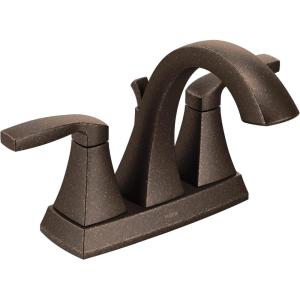 imageMoen 6901ORB Voss TwoHandle HighArc Centerset Bathroom Faucet with Drain Assembly OilRubbed BronzeBronze