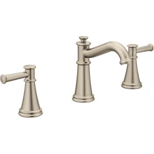 imageMoen Belfield Oil Rubbed Bronze TwoHandle 8Inch Widespread Bathroom Faucet Trim Kit Valve Required T6405ORBBrushed Nickel