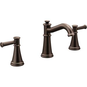 imageMoen Belfield Oil Rubbed Bronze TwoHandle 8Inch Widespread Bathroom Faucet Trim Kit Valve Required T6405ORBOil Rubbed Bronze