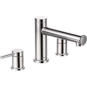 imageMoen T393BG Align 2Handle Deck Mount Modern Roman Tub Faucet Trim Kit Valve Required Brushed GoldChrome