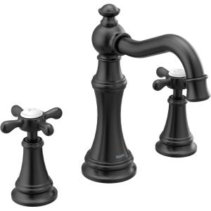 imageMoen TS42114ORB Weymouth TwoHandle Widespread Cross Handle Bathroom Faucet Trim Kit Valve Required Oil Rubbed BronzeMatte Black
