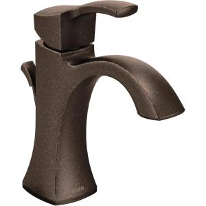 imageMoen Voss Oil Rubbed Bronze OneHandle HighArc Bathroom Faucet with Drain Assembly for SingleHole Sink 6903ORBBronze