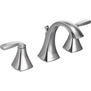 imageMoen Voss OilRubbed Bronze TwoHandle Widespread 3Hole HighArc Lavatory Faucet with Vanity Drain Assembly for Bathroom Sink T6905ORBChrome