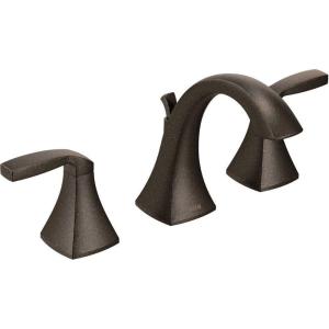 imageMoen Voss OilRubbed Bronze TwoHandle Widespread 3Hole HighArc Lavatory Faucet with Vanity Drain Assembly for Bathroom Sink T6905ORBOil Rubbed Bronze