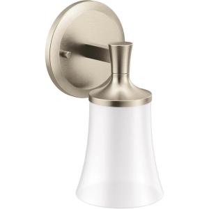 imageMoen YB0361CH Flara 1Light DualMount Bath Bathroom Vanity Light Fixture with Frosted Glass ChromeBrushed Nickel