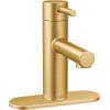 imageMoen 6190BG Align One Handle Modern Bathroom Faucet with Drain Assembly and Optional Deckplate Brushed GoldBrushed Gold